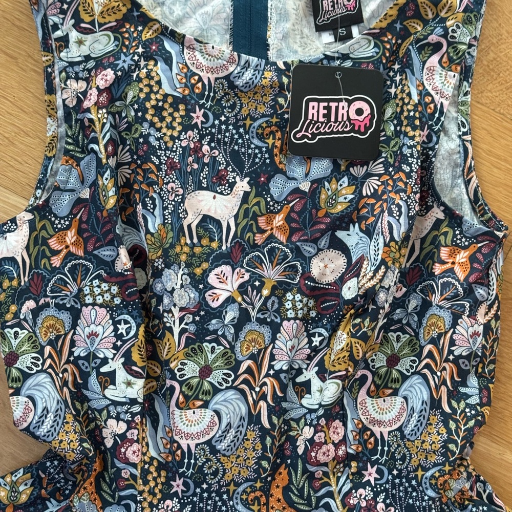 Retrolicious Enchanted Forest Print Dress